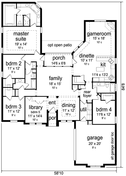 House Plan 79324 First Level Plan