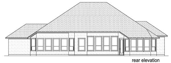 European Mediterranean Traditional Rear Elevation of Plan 79326