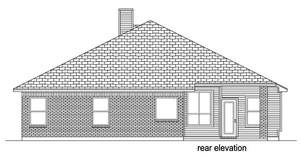 Traditional Rear Elevation of Plan 79327