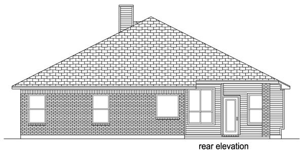 Traditional Rear Elevation of Plan 79328