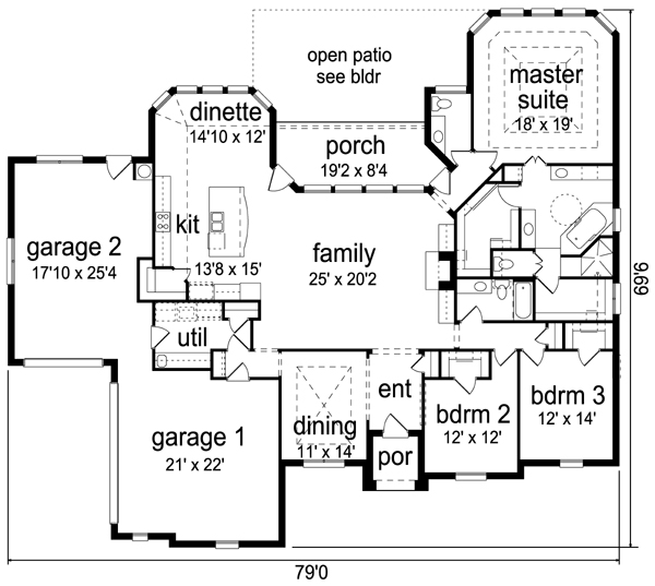 European Traditional Tudor Level One of Plan 79329