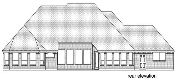 European Traditional Tudor Rear Elevation of Plan 79329