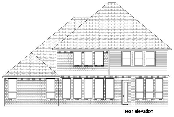 Mediterranean Traditional Rear Elevation of Plan 79333