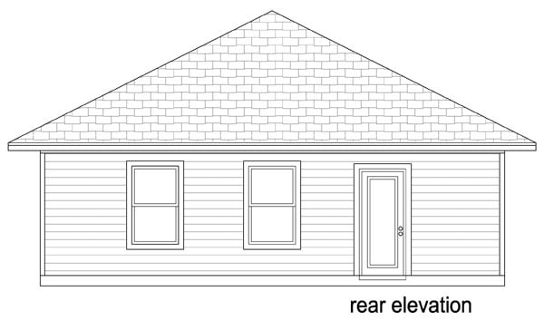 Cottage Craftsman Rear Elevation of Plan 79334