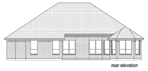 Traditional Rear Elevation of Plan 79338