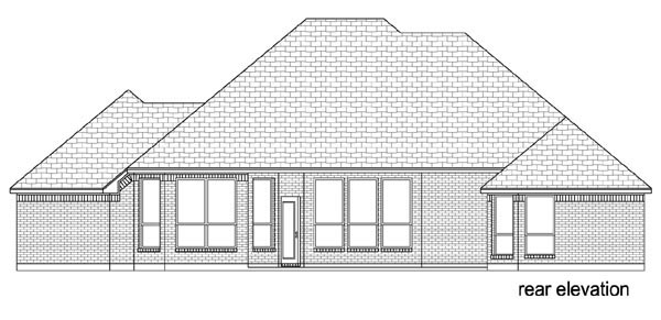 Traditional Rear Elevation of Plan 79340