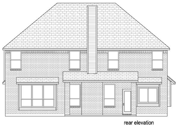 Traditional Rear Elevation of Plan 79342