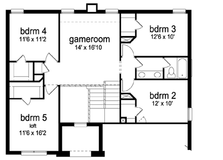 House Plan 79343 Second Level Plan