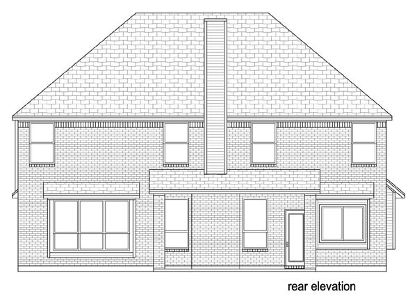 Traditional Rear Elevation of Plan 79343