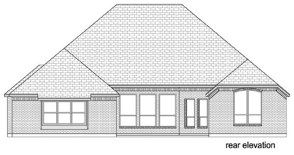 Traditional Rear Elevation of Plan 79345