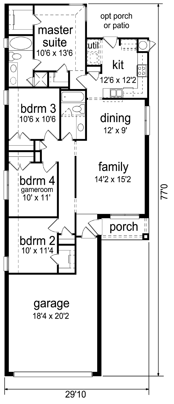 Southern Traditional Level One of Plan 79350