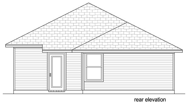 Southern Traditional Rear Elevation of Plan 79350