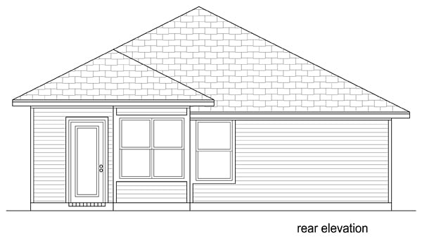 Traditional Rear Elevation of Plan 79351