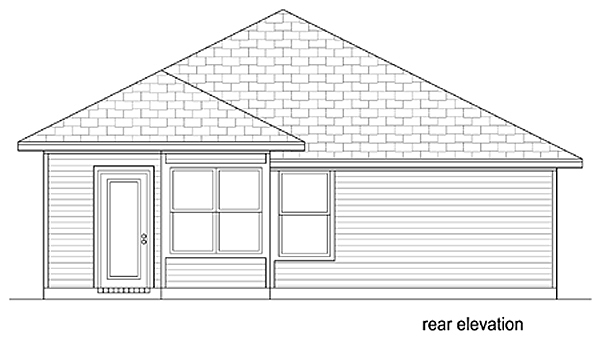 Traditional Rear Elevation of Plan 79352