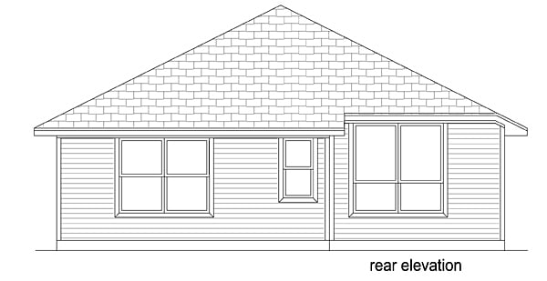 Country Traditional Rear Elevation of Plan 79353