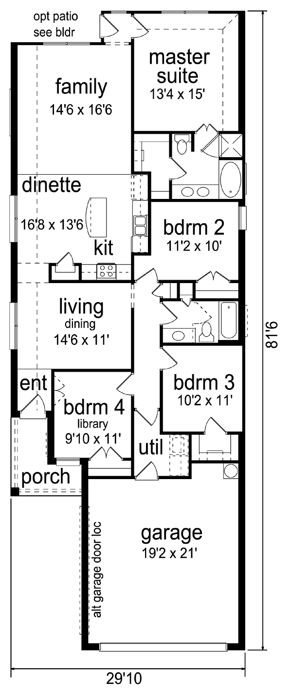 Craftsman Traditional Level One of Plan 79354