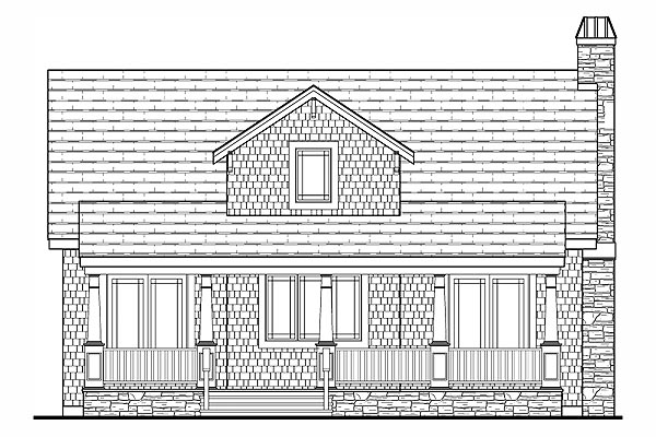 Cottage Country Craftsman Farmhouse Rear Elevation of Plan 79503