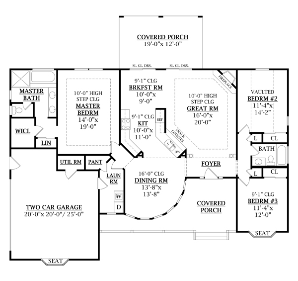 Country Craftsman One-Story Traditional Victorian Level One of Plan 79509