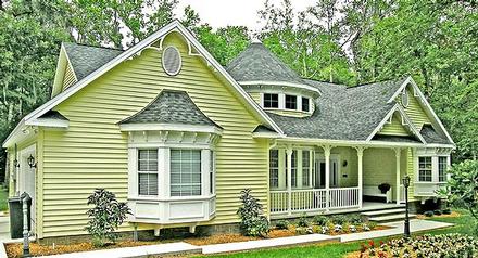 Country Craftsman One-Story Traditional Victorian Elevation of Plan 79509