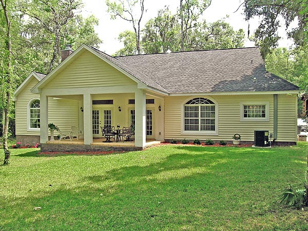 Country Craftsman One-Story Traditional Victorian Rear Elevation of Plan 79509