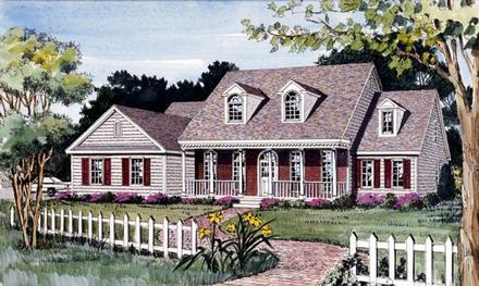 Cape Cod Country Farmhouse Elevation of Plan 79511