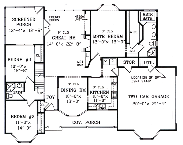 Cottage Country Farmhouse Southern Traditional Level One of Plan 79512