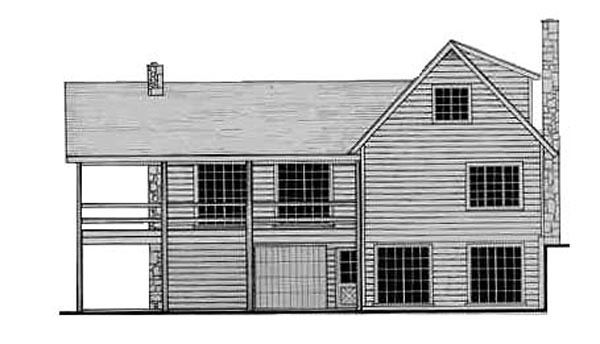 Country Craftsman Traditional Rear Elevation of Plan 79513