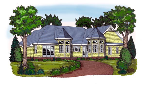 Country Traditional Victorian Rear Elevation of Plan 79514