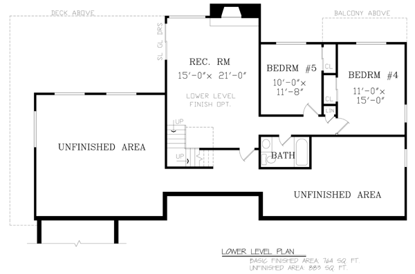 Contemporary Lower Level of Plan 79516
