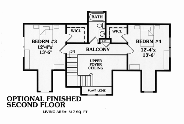 Cape Cod Cottage Country Farmhouse Traditional Level Two of Plan 79517