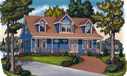Cape Cod Cottage Country Farmhouse Traditional Elevation of Plan 79517