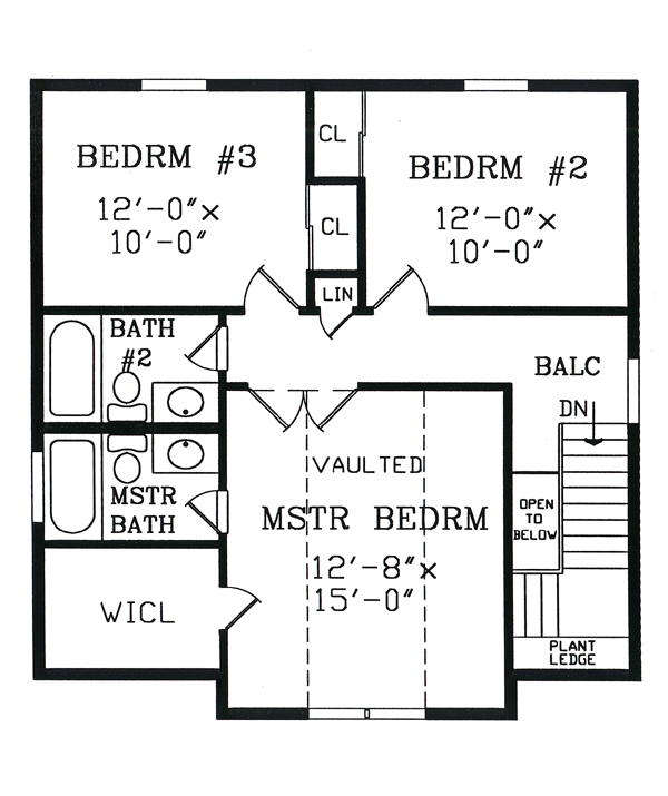 Country Farmhouse Southern Traditional Level Two of Plan 79519