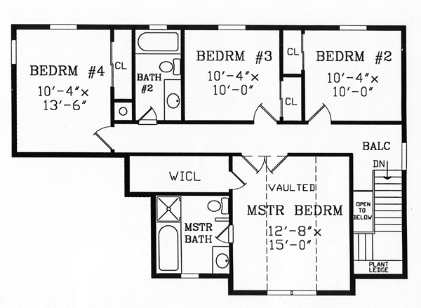 Country Farmhouse Southern Traditional Alternate Level Two of Plan 79519
