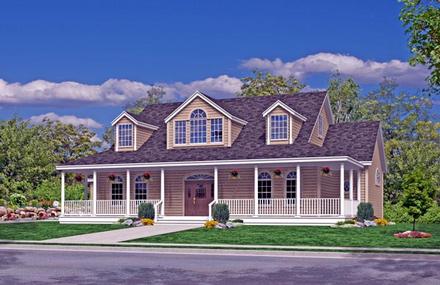 Coastal Country Farmhouse Southern Traditional Elevation of Plan 79521