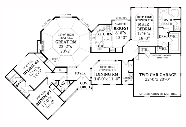 Country Craftsman Farmhouse Southern Traditional Level One of Plan 79522