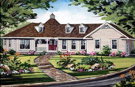 Country Craftsman Farmhouse Southern Traditional Elevation of Plan 79522