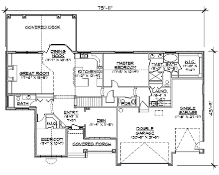 House Plan 79738 First Level Plan