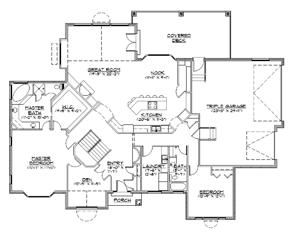 Plan 79803 | Traditional Style with 5 Bed, 4 Bath, 3 Car Garage