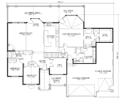 House Plan 79813 First Level Plan