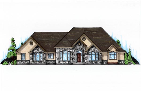 Plan 79855 | Traditional House with 4 Bed, 4 Bath, 3 Car