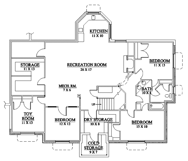 Plan 79922 Traditional Style with 5 Bed, 4 Bath, 3 Car Garage