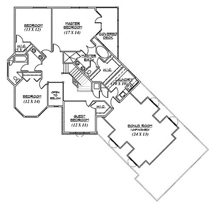 House Plan 79924 Second Level Plan