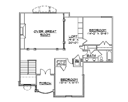 House Plan 79939 Second Level Plan