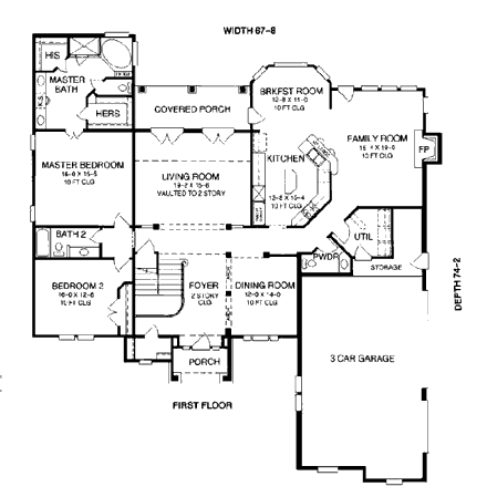 House Plan 80000 First Level Plan