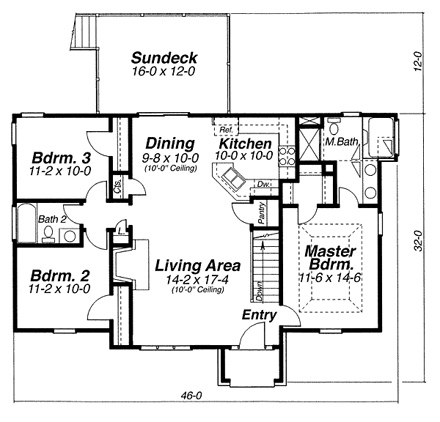 House Plan 80112 First Level Plan