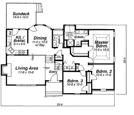 House Plan 80122 First Level Plan