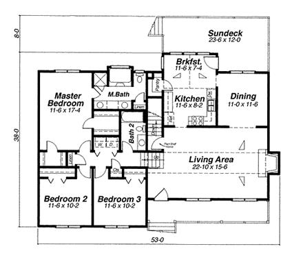 House Plan 80135 First Level Plan