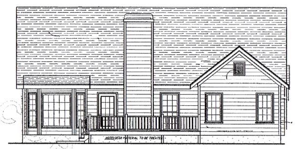 Cottage Rear Elevation of Plan 80136