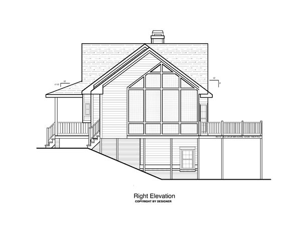Cottage Plan with 1732 Sq. Ft., 3 Bedrooms, 3 Bathrooms, 2 Car Garage Picture 3