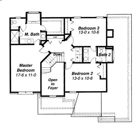 House Plan 80166 Second Level Plan